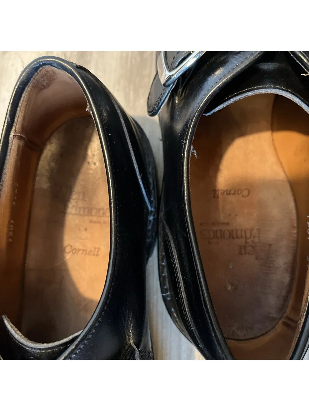 ALLEN EDMONDS CORNELL BLACK MONK STRAP VIBRAM SOLES 10B VGC